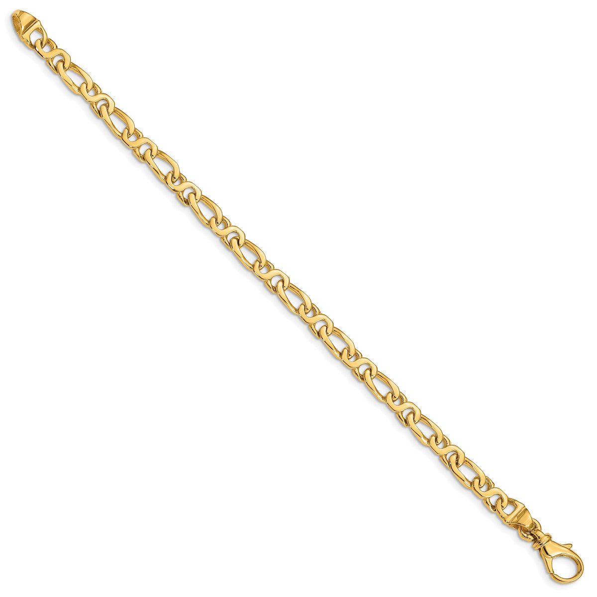 14K 4.8mm Hand Polished Fancy Link with Fancy Bracelet - 7 inch#7 inch