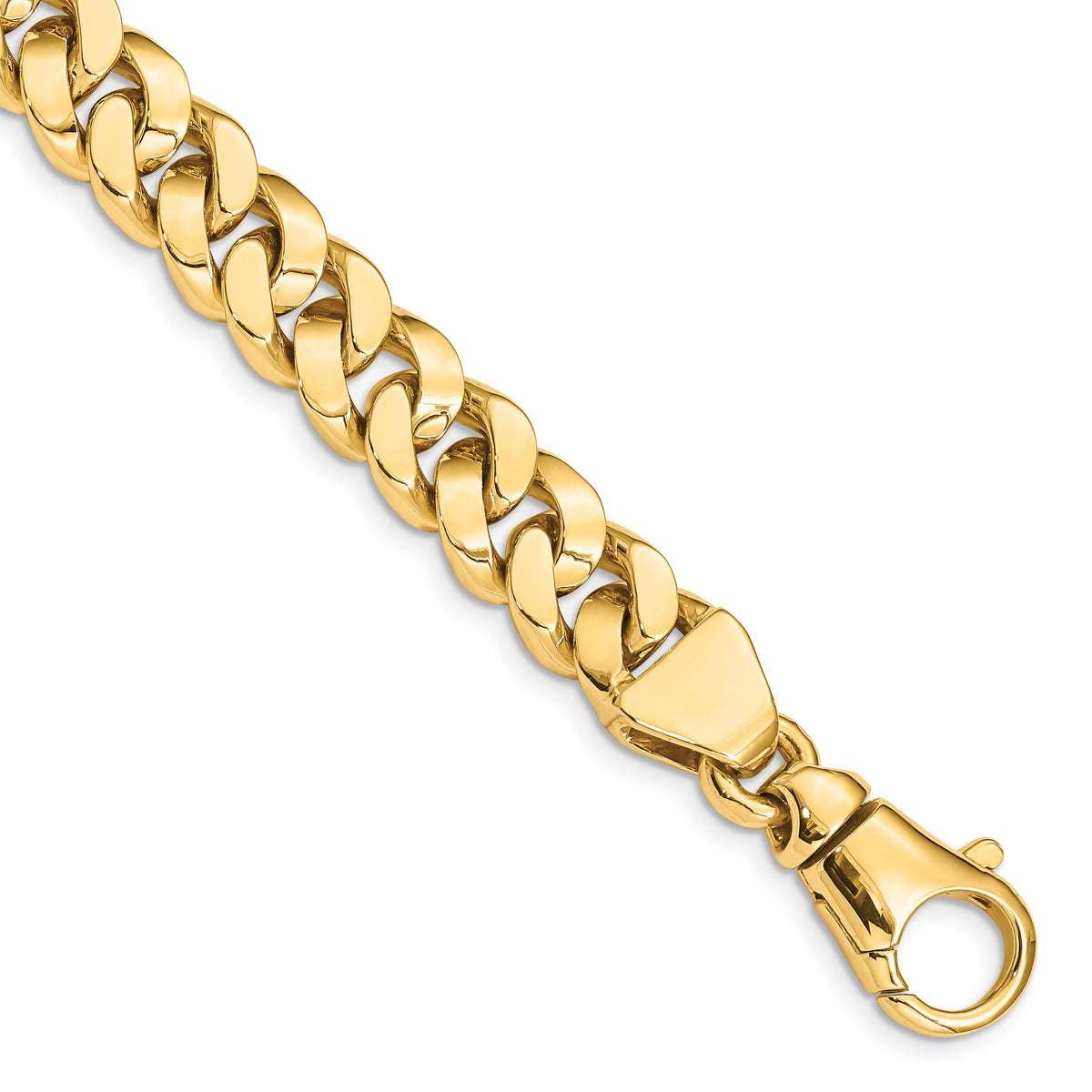 14k Yellow Gold 8.5 inch 10mm Hand Polished Fancy Link Bracelet