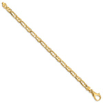 14k Yellow Gold 5.5mm Hand Polished Fancy Link Bracelet, view 2 - 7.5 in