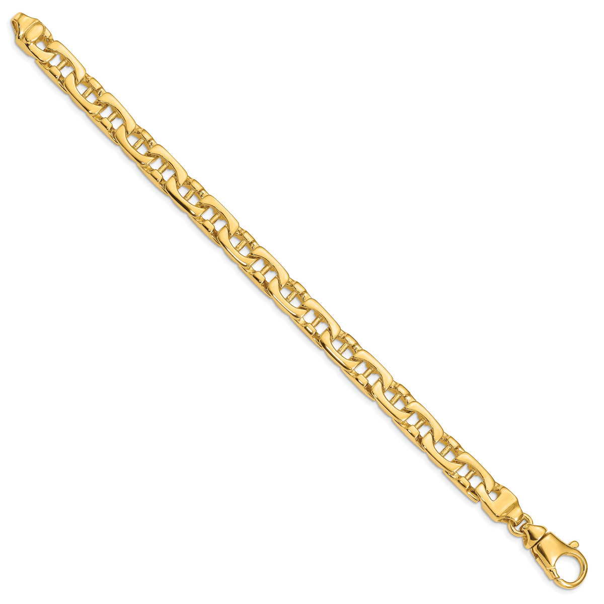14k Yellow Gold 8.5 inch 8.5mm Hand Polished Fancy Link Bracelet, view 2