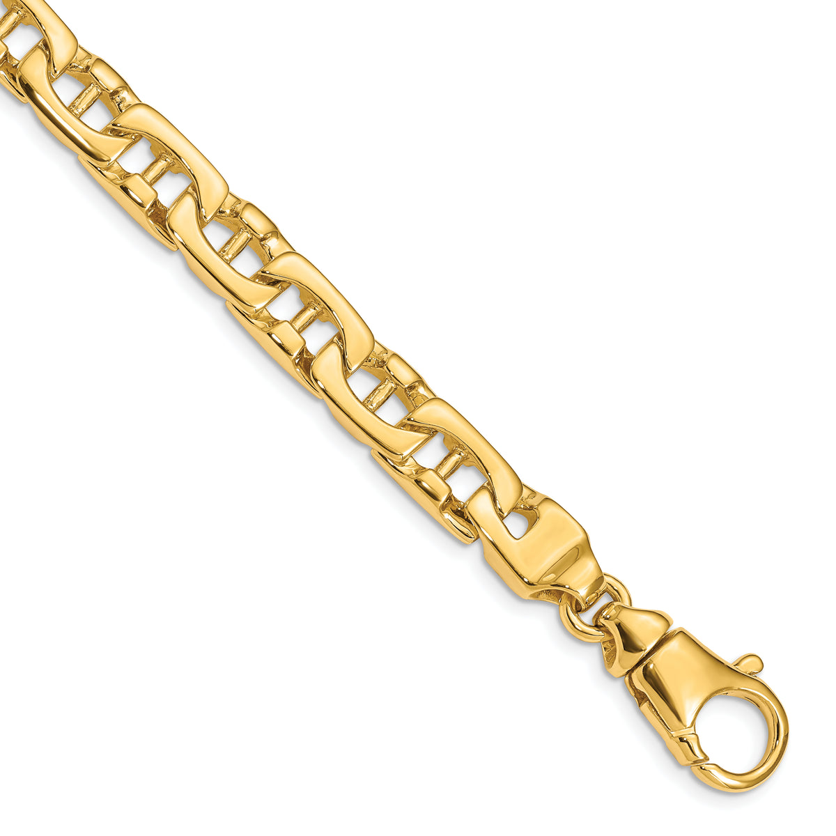 14k Yellow Gold 8.5 inch 8.5mm Hand Polished Fancy Link Bracelet