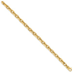 14K 8.5 inch 7mm Hand Polished Fancy Link Bracelet