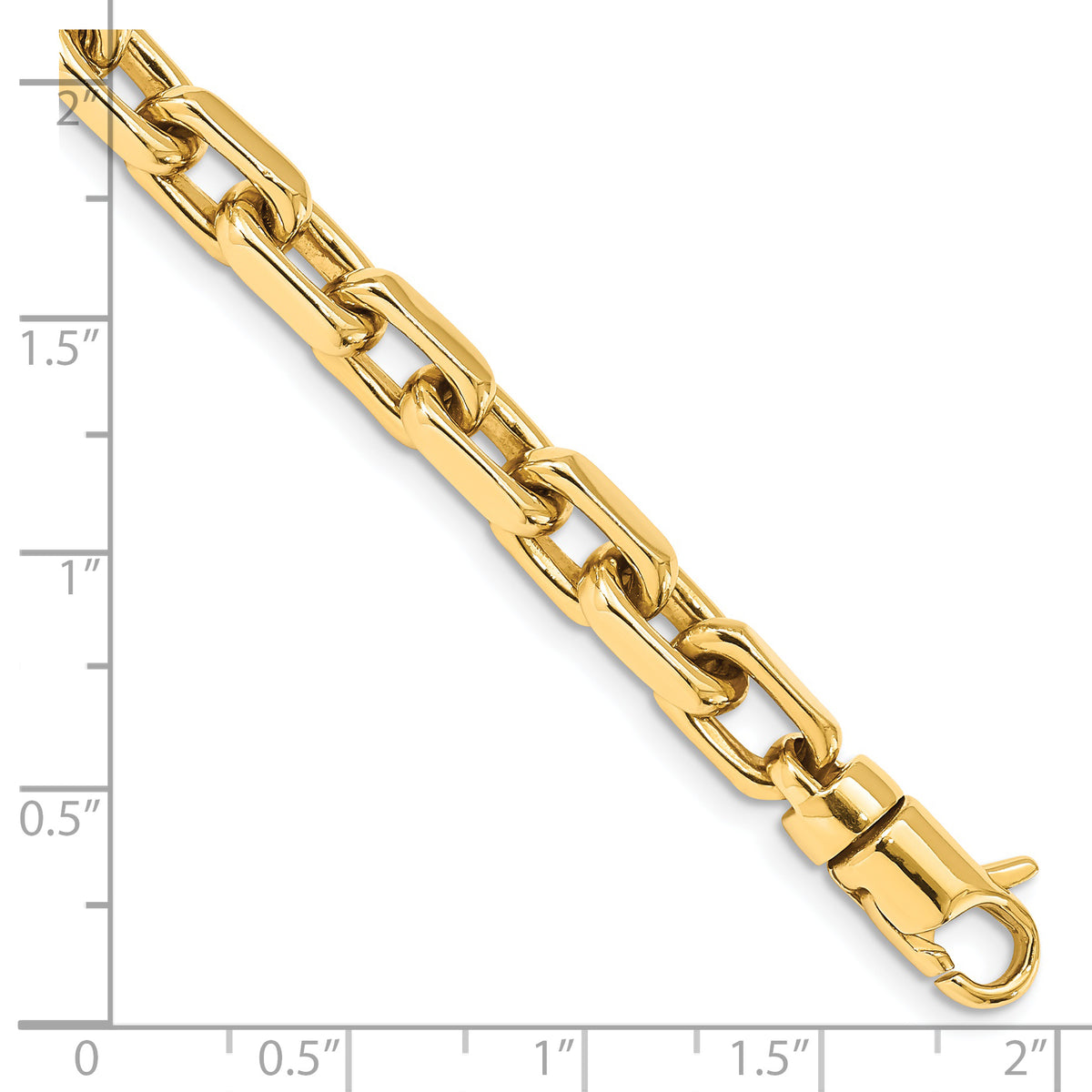 14K 8.5 inch 7mm Hand Polished Fancy Link Bracelet