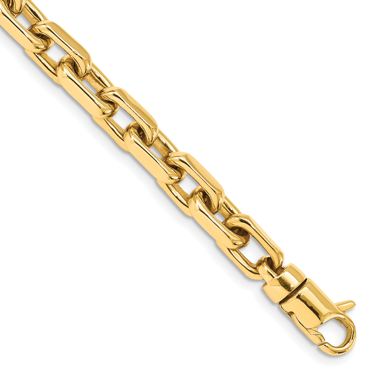 14K 8.5 inch 7mm Hand Polished Fancy Link Bracelet