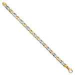 14k Two-Tone Gold 6.6mm Fancy Flat Anchor Link 8.25 inch Bracelet, view 2