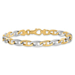 14k Two-Tone Gold 6.6mm Fancy Flat Anchor Link 8.25 inch Bracelet, view 3