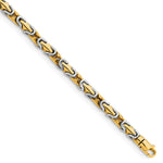 14k Two-Tone Gold 4.2mm Hand Polished Fancy Link 8 inch Bracelet