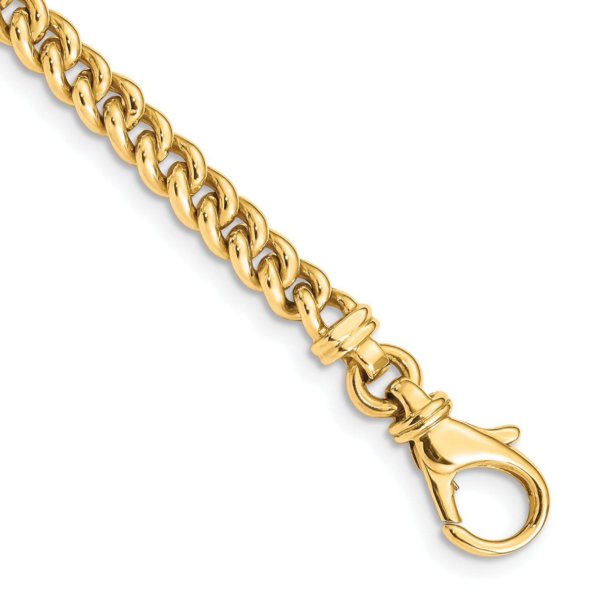 14k Yellow Gold 8 inch 4.5mm Hand Polished Fancy Link Bracelet