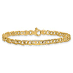 14K 4.3mm Hand Polished Fancy Link with Fancy Bracelet - 7 inch