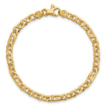 14K 4.3mm Hand Polished Fancy Link with Fancy Bracelet - 7 inch