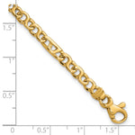 14K 4.3mm Hand Polished Fancy Link with Fancy Bracelet - 7 inch
