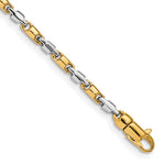 14k Two-Tone Gold 2.5mm Hand Polished Fancy Link Bracelet - 7 in