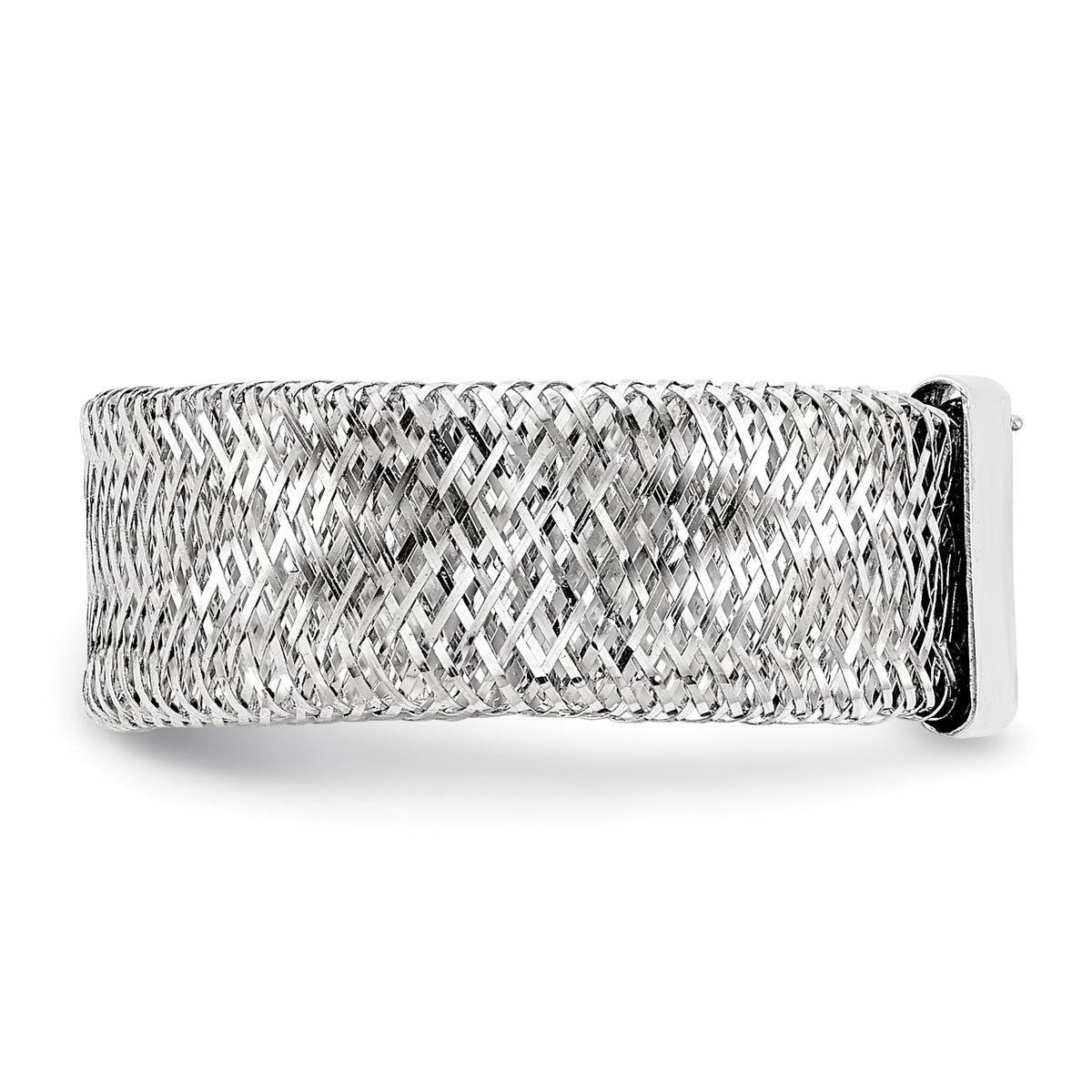 Leslie's Gold Stretch Ring - 14k Gold with White Rhodium / Rhodium Silver Tone