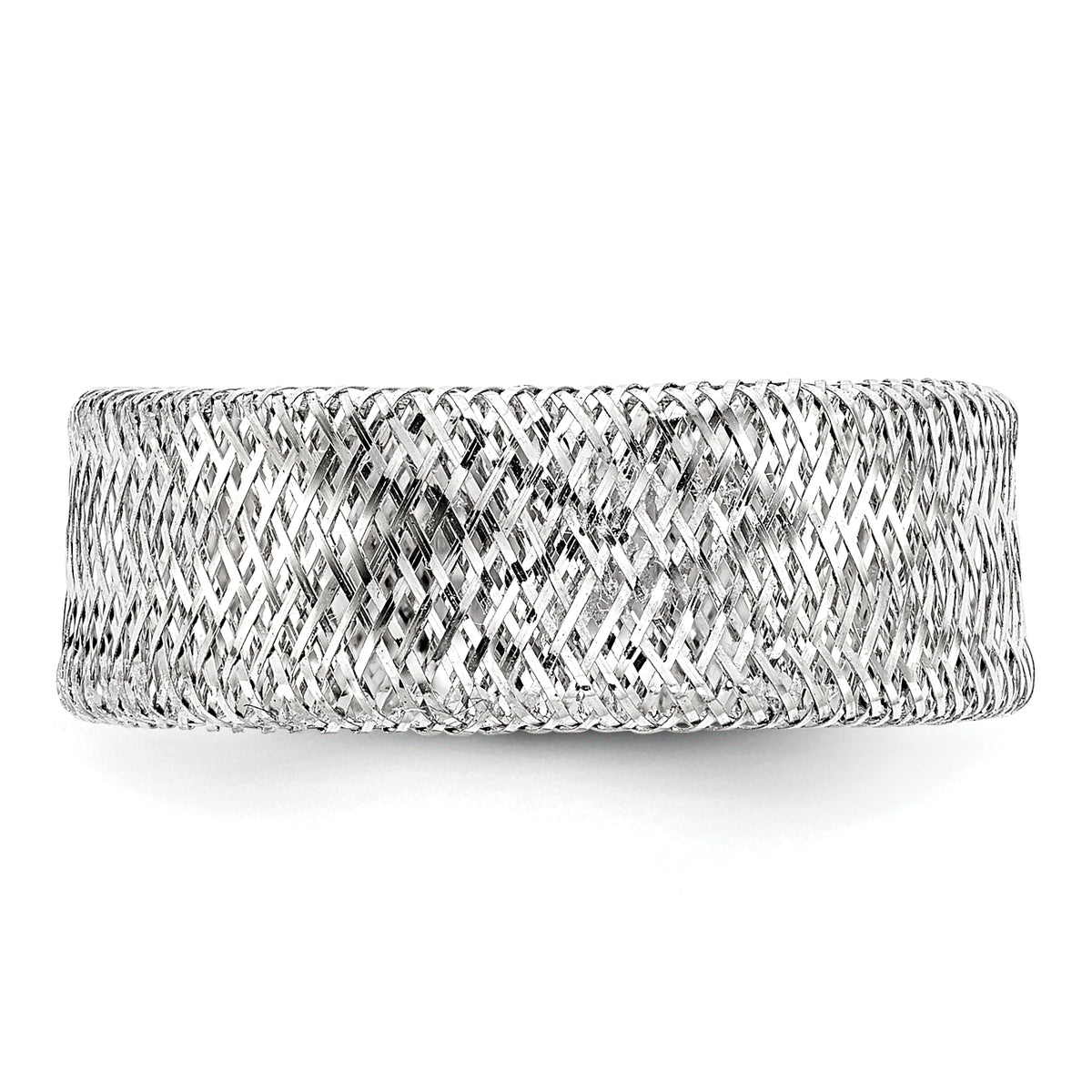 Leslie's Gold Stretch Ring - 14k Gold with White Rhodium / Rhodium Silver Tone