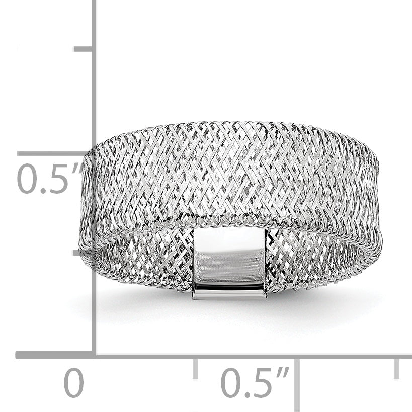 Leslie's Gold Stretch Ring - 14k Gold with White Rhodium / Rhodium Silver Tone