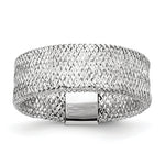 Leslie's Gold Stretch Ring - 14k Gold with White Rhodium / Rhodium Silver Tone