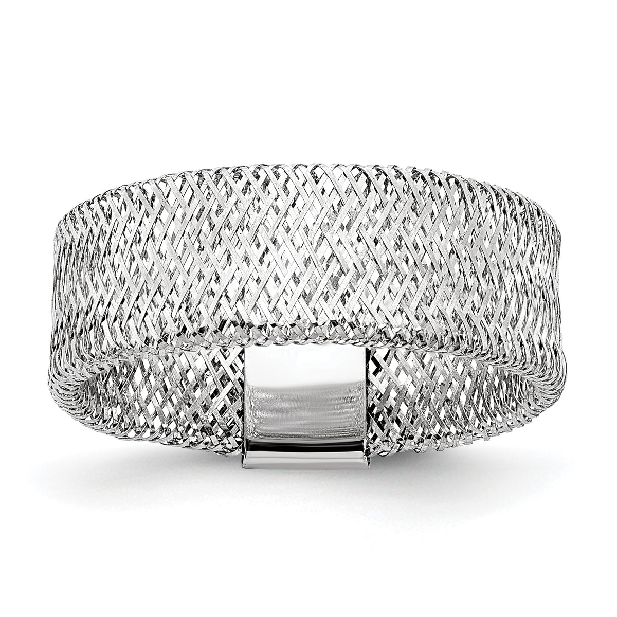 Leslie's Gold Stretch Ring - 14k Gold with White Rhodium / Rhodium Silver Tone