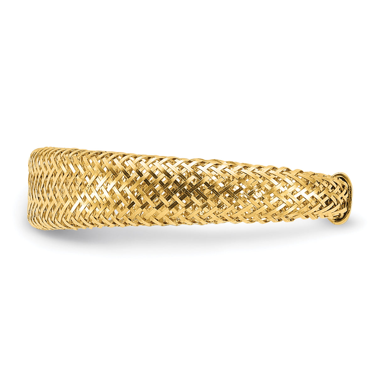 Leslie's with Plating Polished and Textured 5.25mm Mesh Stretch Ring - 14k Yellow Gold / No Plating