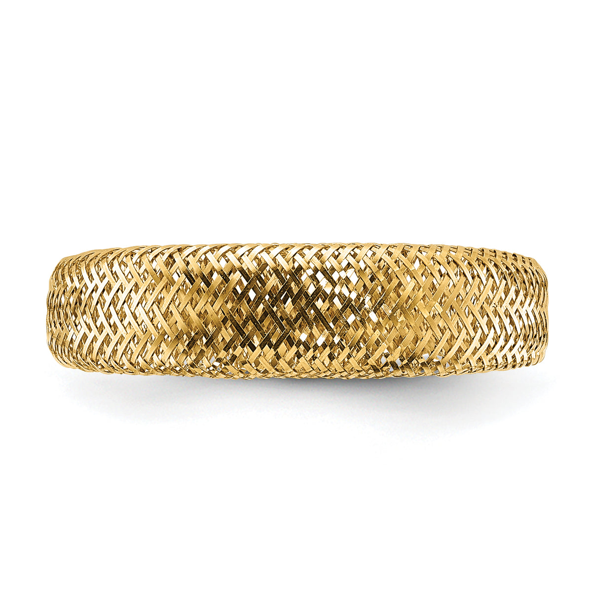 Leslie's with Plating Polished and Textured 5.25mm Mesh Stretch Ring - 14k Yellow Gold / No Plating