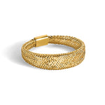 Leslie's with Plating Polished and Textured 5.25mm Mesh Stretch Ring - 14k Yellow Gold / No Plating