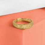 Leslie's with Plating Polished and Textured 5.25mm Mesh Stretch Ring - 14k Yellow Gold / No Plating