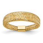 Leslie's with Plating Polished and Textured 5.25mm Mesh Stretch Ring - 14k Yellow Gold / No Plating