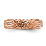 Leslie's with Plating Polished and Textured 5.25mm Mesh Stretch Ring - 14k Yellow Gold / Gold Plated Rose Tone