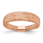 Leslie's with Plating Polished and Textured 5.25mm Mesh Stretch Ring - 14k Yellow Gold / Gold Plated Rose Tone