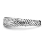 Leslie's with Plating Polished and Textured 5.25mm Mesh Stretch Ring - 14k Gold with White Rhodium / Rhodium Silver Tone