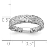Leslie's with Plating Polished and Textured 5.25mm Mesh Stretch Ring - 14k Gold with White Rhodium / Rhodium Silver Tone