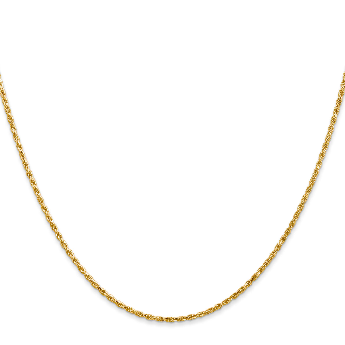 Gold (10K & 14K) Diamond-Cut Machine-Made Rope Chain - 14k Yellow Gold / 14 in / 1.3 mm