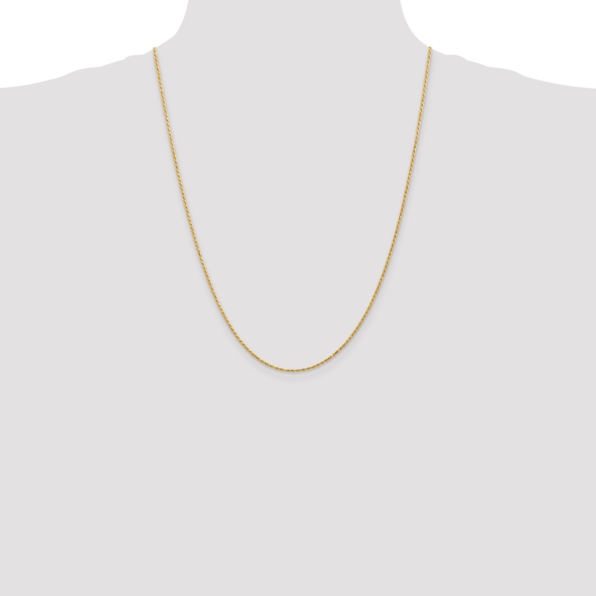 Gold (10K & 14K) Diamond-Cut Machine-Made Rope Chain - 14k Yellow Gold / 24 in / 1.3 mm