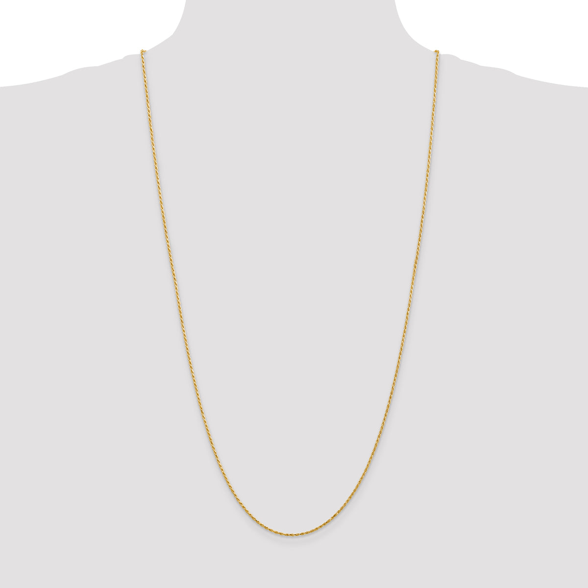 Gold (10K & 14K) Diamond-Cut Machine-Made Rope Chain - 14k Yellow Gold / 30 in / 1.3 mm