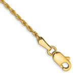 Gold (10K & 14K) Diamond-Cut Machine-Made Rope Chain Anklet - 14k Yellow Gold / 9 in / 1.3 mm