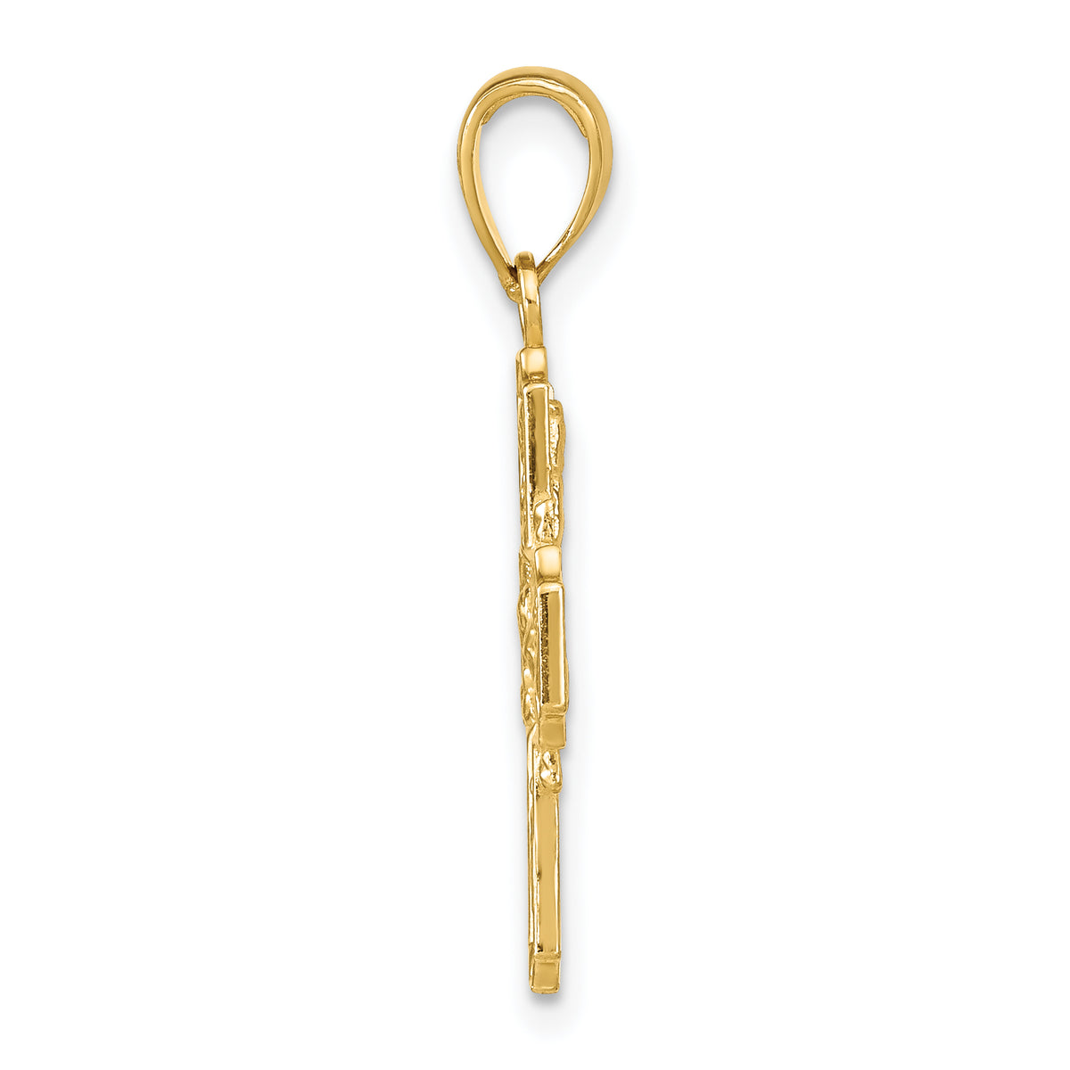 14k Yellow Gold Polished Four-Way Medal Pendant, view 2