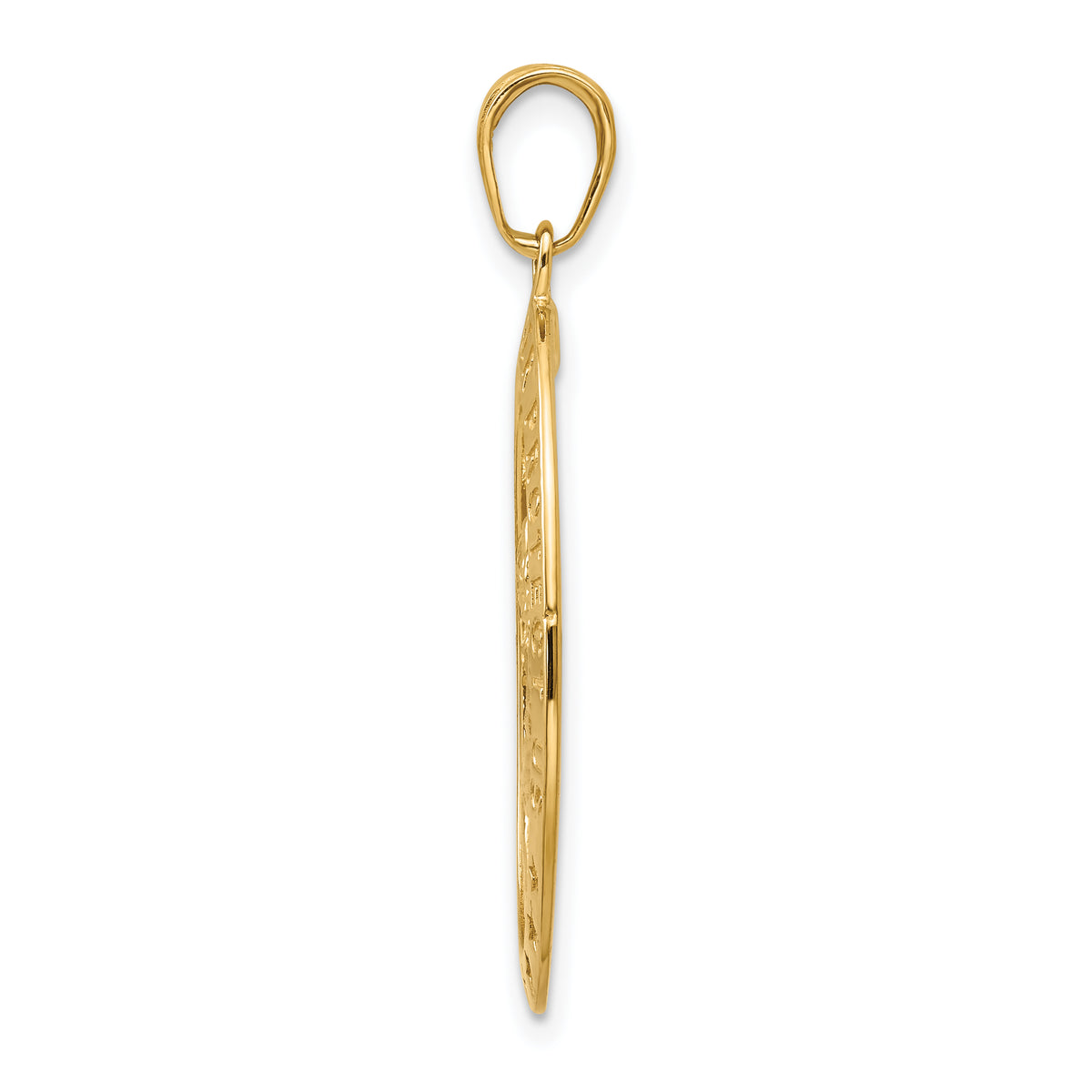 14k Yellow Gold Polished Solid Saint Christopher Medal Oval Pendant, view 2