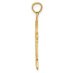 Gold Fleur de lis Cross Pendant - 14k Yellow Gold