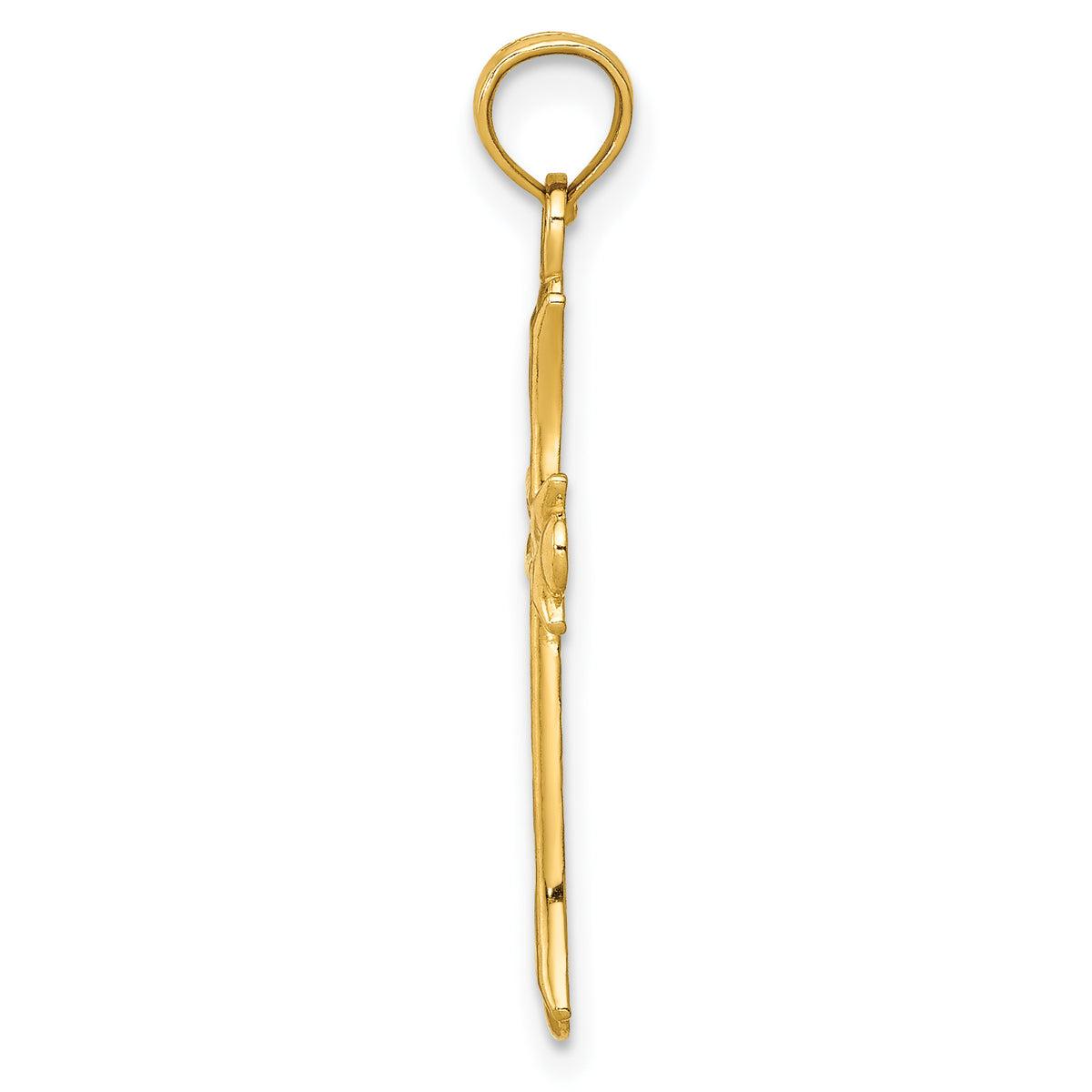 Gold Fleur de lis Cross Pendant - 14k Yellow Gold
