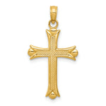 Gold Fleur de lis Cross Pendant - 14k Yellow Gold