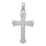 Gold Fleur de lis Cross Pendant - 14k White Gold