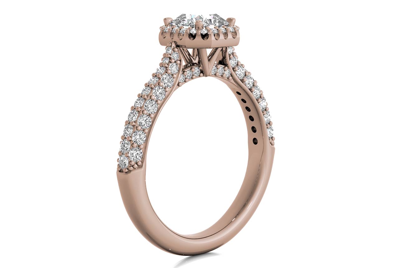 Lucy Asscher Cut Lab Grown Diamond 18Kt Rose Gold Engagement Ring - View 2