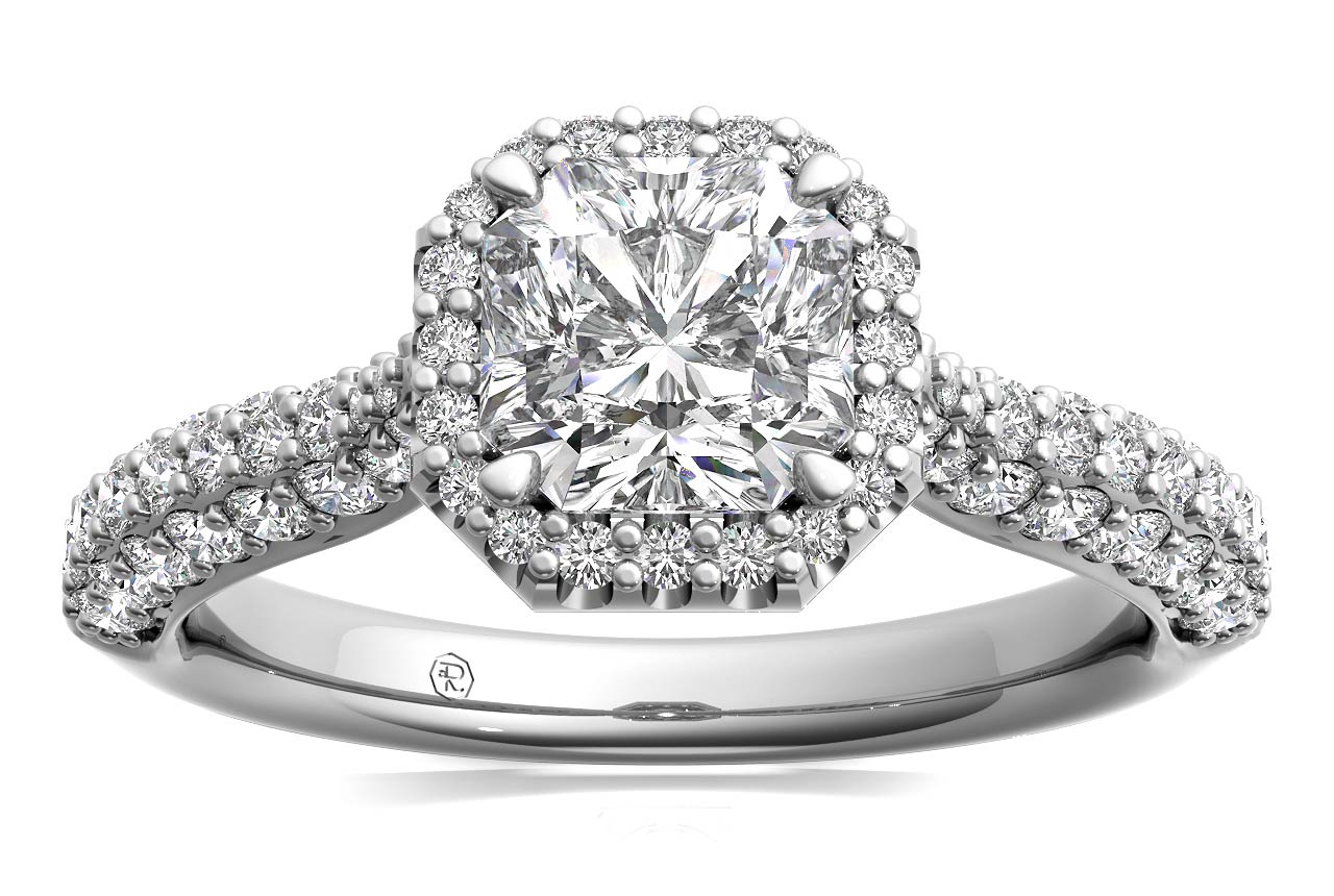 Lucy Asscher Cut Lab Grown Diamond 18Kt White Gold Engagement Ring - View 3