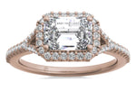 Kate Emerald Cut Lab Grown Diamond 18Kt Rose Gold Engagement Ring - View 4