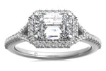 Kate Emerald Cut Lab Grown Diamond 18Kt White Gold Engagement Ring - View 3