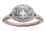 Kate Oval Cut Lab Grown Diamond 18Kt Rose Gold Engagement Ring - View 3
