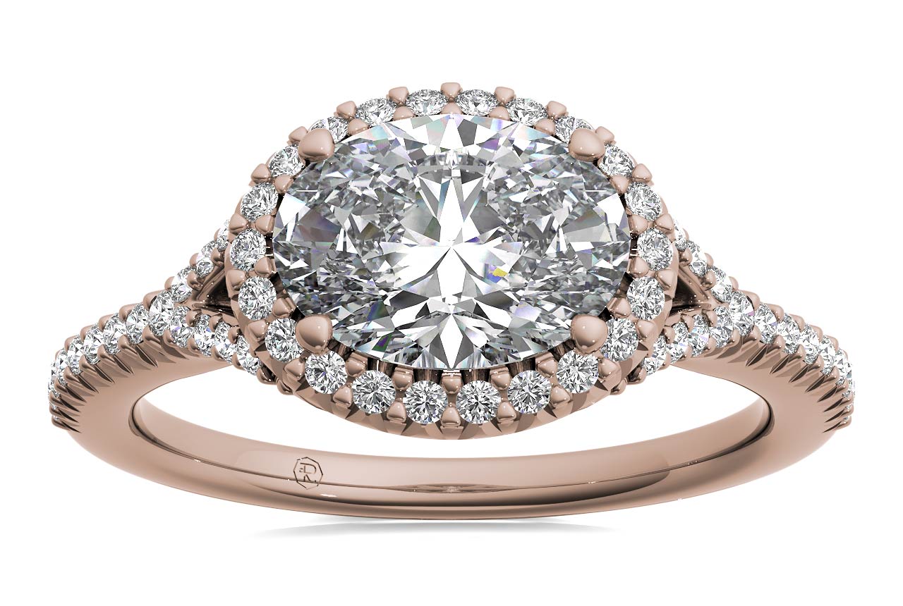 Kate Oval Cut Lab Grown Diamond 18Kt Rose Gold Engagement Ring - View 3