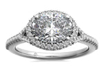Kate Oval Cut Lab Grown Diamond Platinum Engagement Ring - View 3