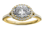 Kate Oval Cut Lab Grown Diamond 18Kt Yellow Gold Engagement Ring - View 3