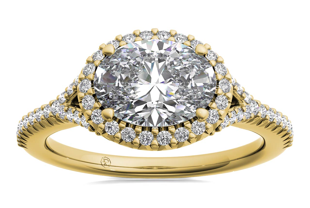 Kate Oval Cut Lab Grown Diamond 18Kt Yellow Gold Engagement Ring - View 3