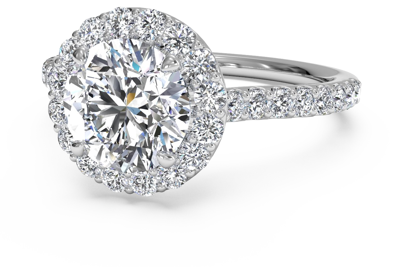 Leah Round Cut Lab Grown Diamond 18Kt White Gold Engagement Ring - View 4